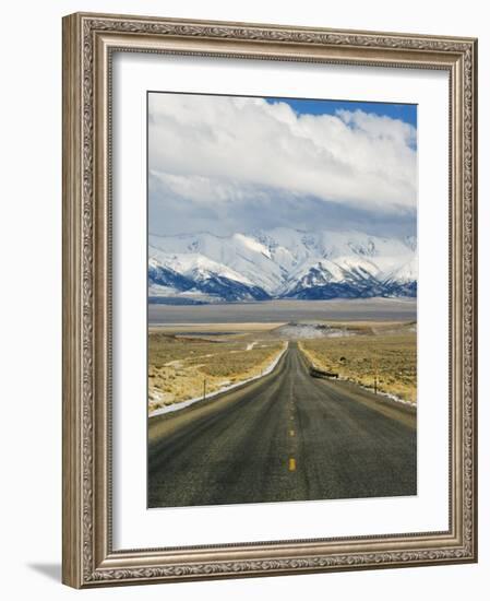 Never Ending Straight Road on US Route 50, the Loneliest Road in America, Nevada, USA-Kober Christian-Framed Photographic Print