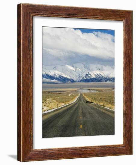 Never Ending Straight Road on US Route 50, the Loneliest Road in America, Nevada, USA-Kober Christian-Framed Photographic Print