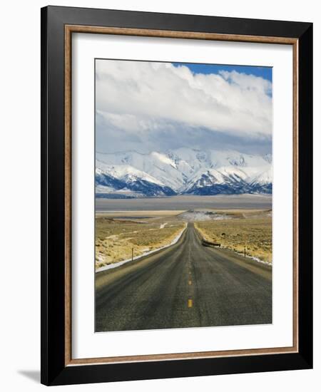 Never Ending Straight Road on US Route 50, the Loneliest Road in America, Nevada, USA-Kober Christian-Framed Photographic Print