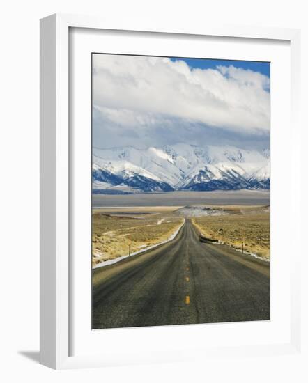 Never Ending Straight Road on US Route 50, the Loneliest Road in America, Nevada, USA-Kober Christian-Framed Photographic Print