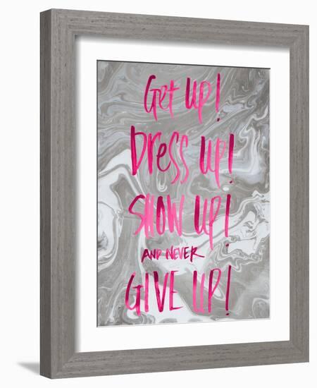 Never Give Up Grey Marble-Susan Bryant-Framed Art Print