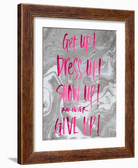 Never Give Up Grey Marble-Susan Bryant-Framed Art Print