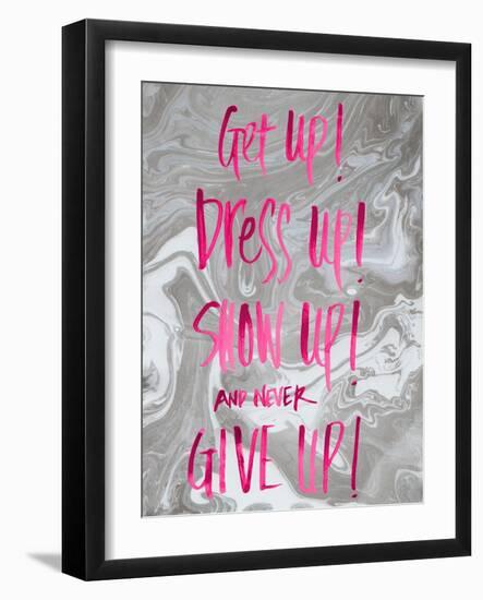 Never Give Up Grey Marble-Susan Bryant-Framed Art Print