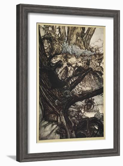 Never Harm, Nor Spell Nor Charm, Come Our Lovely Lady Nigh-Arthur Rackham-Framed Giclee Print