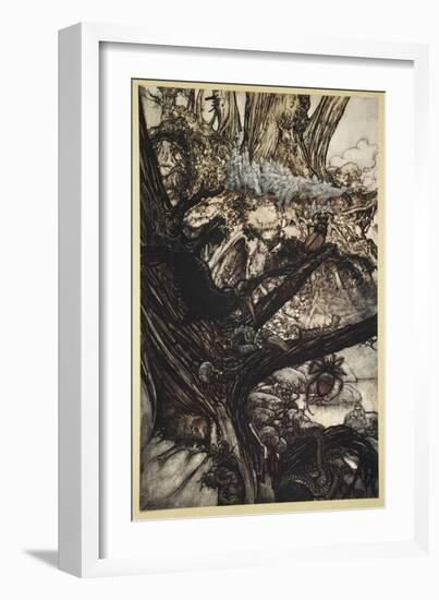 Never Harm, Nor Spell Nor Charm, Come Our Lovely Lady Nigh-Arthur Rackham-Framed Giclee Print