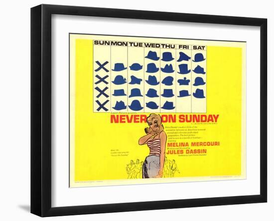 Never on Sunday, 1960-null-Framed Art Print