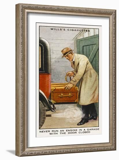 Never Run an Engine in a Garage with the Door Closed-null-Framed Art Print