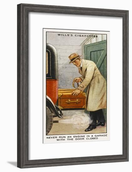Never Run an Engine in a Garage with the Door Closed-null-Framed Art Print