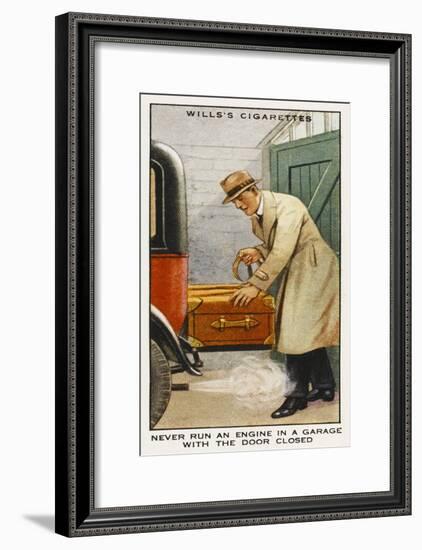 Never Run an Engine in a Garage with the Door Closed-null-Framed Art Print