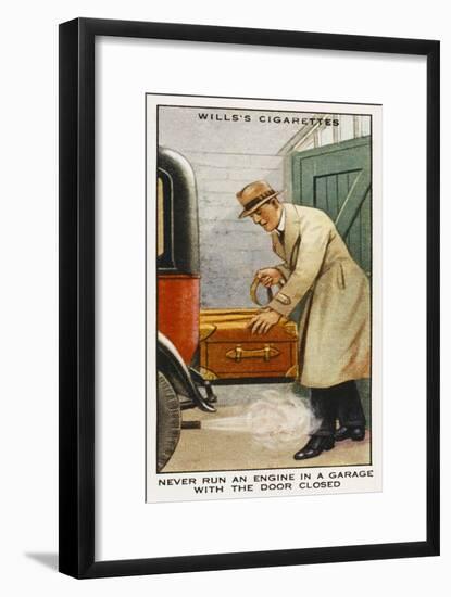 Never Run an Engine in a Garage with the Door Closed-null-Framed Art Print