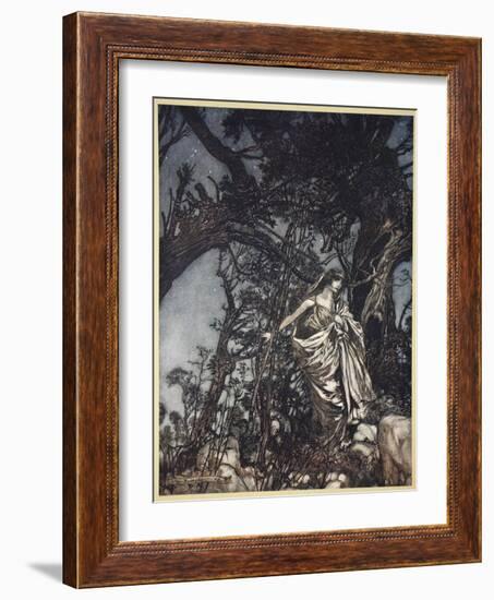 Never So Weary Never So in Woe, Illustration from 'Midsummer Nights Dream' by William Shakespeare-Arthur Rackham-Framed Giclee Print