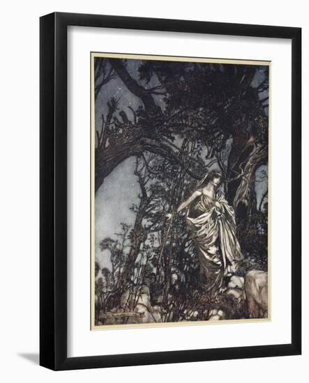 Never So Weary Never So in Woe, Illustration from 'Midsummer Nights Dream' by William Shakespeare-Arthur Rackham-Framed Giclee Print