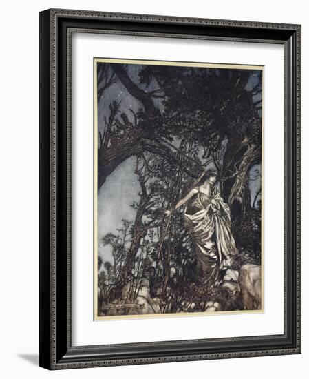Never So Weary Never So in Woe, Illustration from 'Midsummer Nights Dream' by William Shakespeare-Arthur Rackham-Framed Giclee Print
