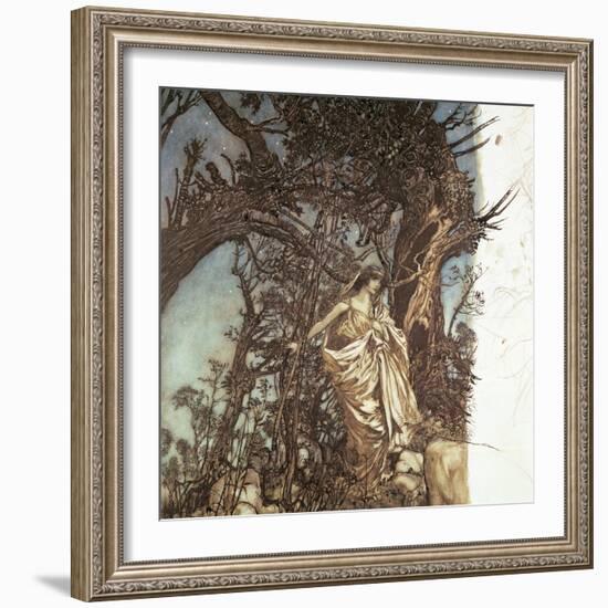 Never So Weary, Never So Woeful, Illustration to 'A Midsummer Night's Dream', 1908-Arthur Rackham-Framed Giclee Print