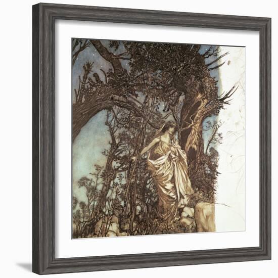 Never So Weary, Never So Woeful, Illustration to 'A Midsummer Night's Dream', 1908-Arthur Rackham-Framed Giclee Print