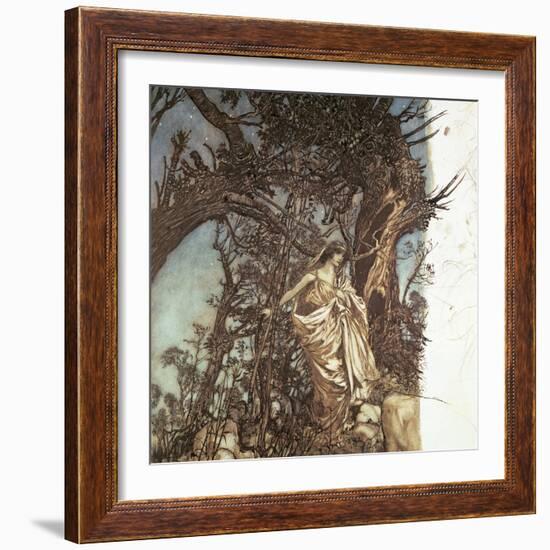 Never So Weary, Never So Woeful, Illustration to 'A Midsummer Night's Dream', 1908-Arthur Rackham-Framed Giclee Print