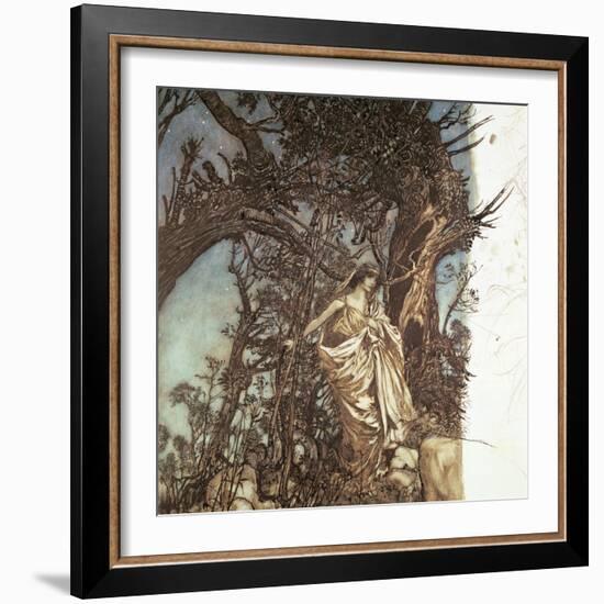 Never So Weary, Never So Woeful, Illustration to 'A Midsummer Night's Dream', 1908-Arthur Rackham-Framed Giclee Print