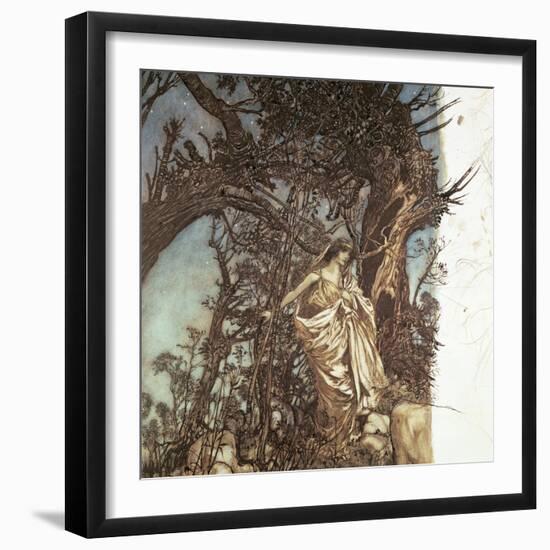 Never So Weary, Never So Woeful, Illustration to 'A Midsummer Night's Dream', 1908-Arthur Rackham-Framed Giclee Print