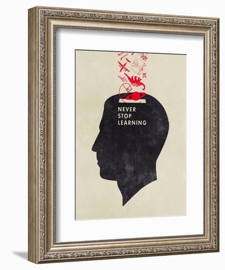 Never Stop Learning-Hannes Beer-Framed Premium Giclee Print