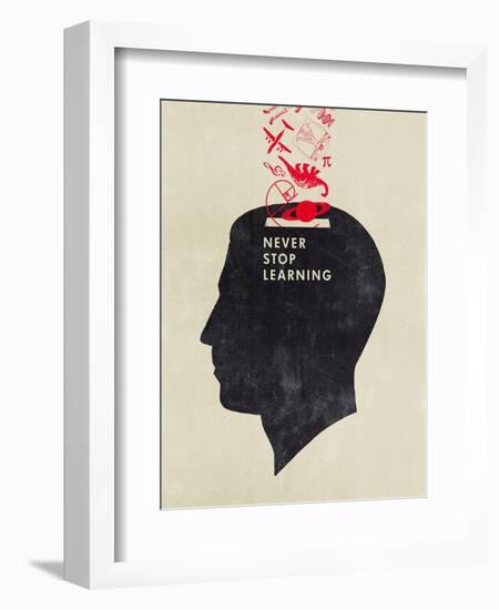 Never Stop Learning-Hannes Beer-Framed Premium Giclee Print