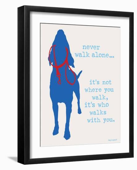 Never Walk - Patriot Version-Dog is Good-Framed Art Print