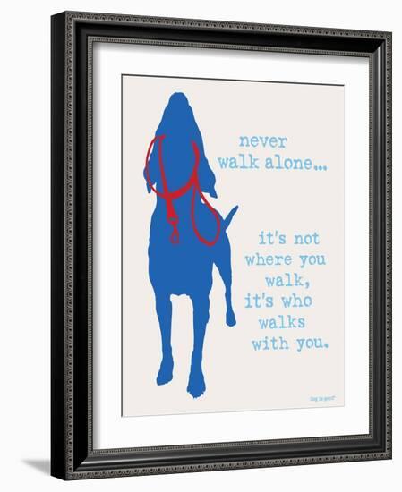 Never Walk - Patriot Version-Dog is Good-Framed Art Print