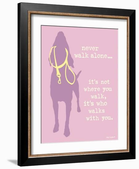 Never Walk - Purple Version-Dog is Good-Framed Art Print