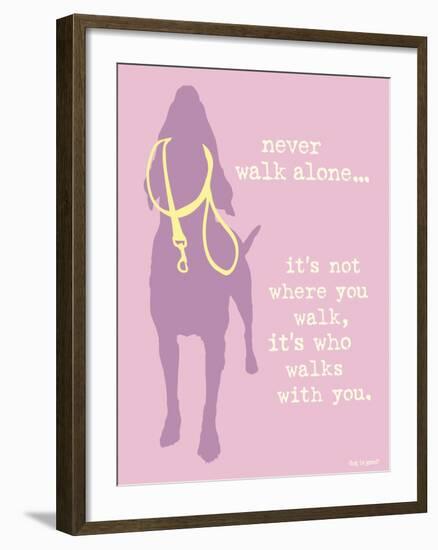 Never Walk - Purple Version-Dog is Good-Framed Art Print