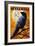 Nevermore - Raven and Moon-Lantern Press-Framed Art Print