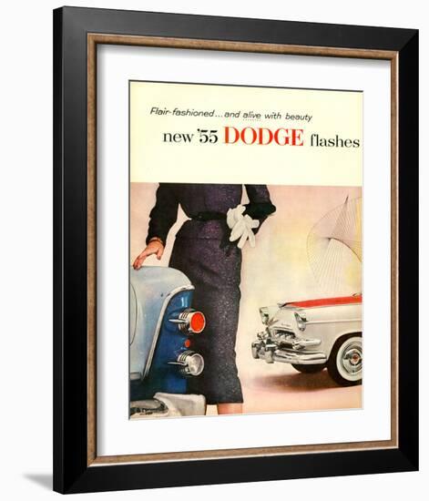 New '55 Dodge Flashes-null-Framed Art Print