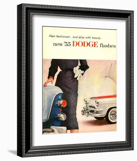 New '55 Dodge Flashes-null-Framed Art Print