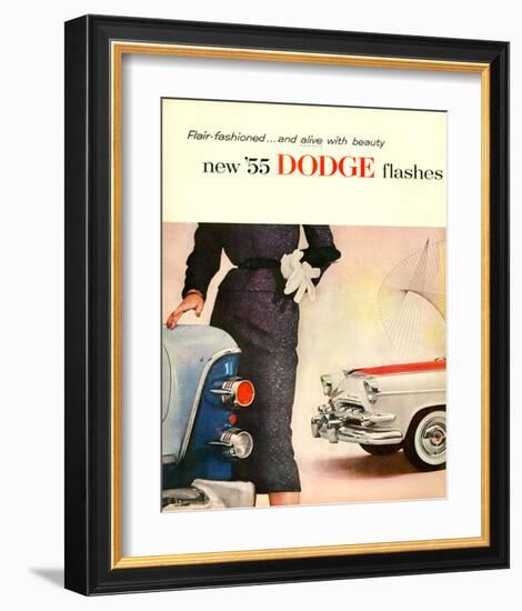 New '55 Dodge Flashes-null-Framed Art Print