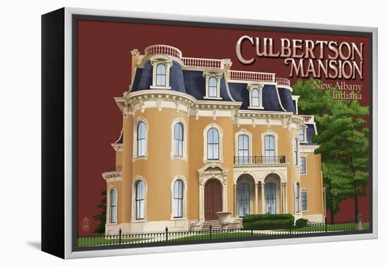 New Albany, Indiana - Culbertson Mansion-Lantern Press-Framed Stretched Canvas