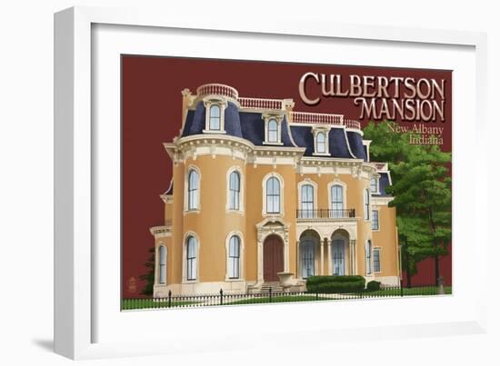 New Albany, Indiana - Culbertson Mansion-Lantern Press-Framed Art Print