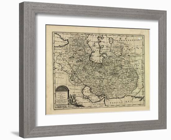 New and Accurate Map of Persia, with the Safavid and Mughal Empire-Emanuel Bowen-Framed Giclee Print