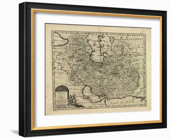 New and Accurate Map of Persia, with the Safavid and Mughal Empire-Emanuel Bowen-Framed Giclee Print