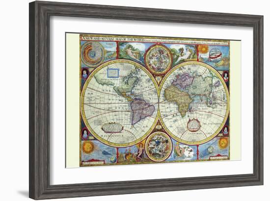 New and Accurate Map of the World; a Stereographic Projection-John Speed-Framed Art Print