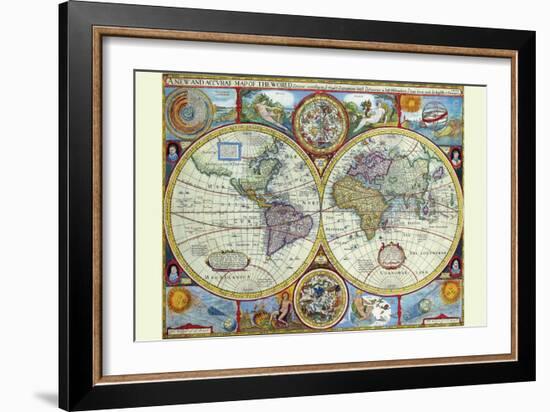 New and Accurate Map of the World; a Stereographic Projection-John Speed-Framed Art Print