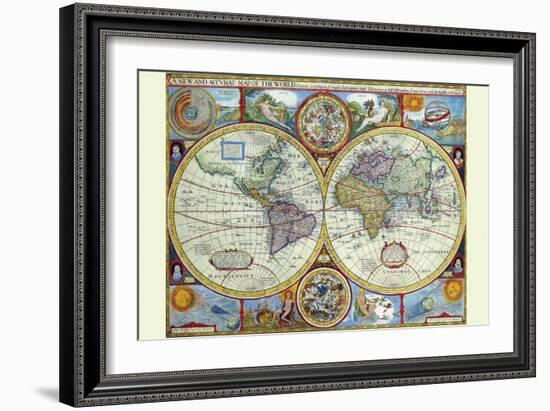 New and Accurate Map of the World; a Stereographic Projection-John Speed-Framed Art Print