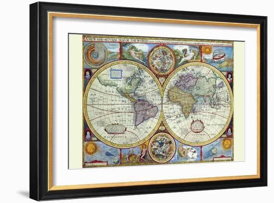 New and Accurate Map of the World; a Stereographic Projection-John Speed-Framed Art Print