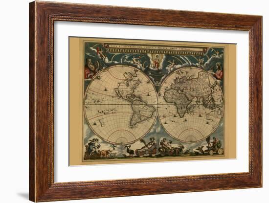 New and Accurate Map of the World-Joan Blaeu-Framed Art Print