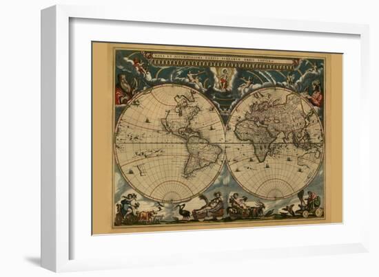 New and Accurate Map of the World-Joan Blaeu-Framed Art Print