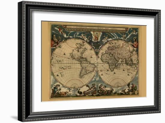 New and Accurate Map of the World-Joan Blaeu-Framed Art Print