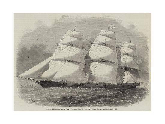 New Armed Screw Steam Yacht Immacolata Concezione Built For His Holiness The Pope Giclee Print Edwin Weedon Art Com