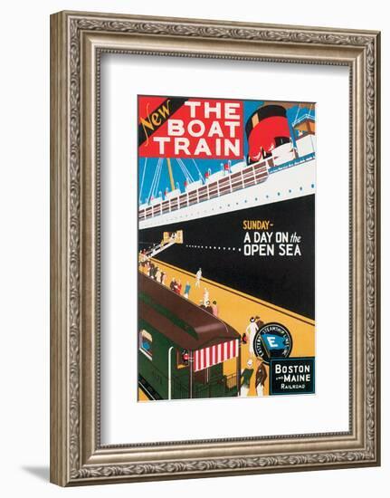 New Boat Train, Sunday on The Open Sea-Charles Holmes W^-Framed Art Print