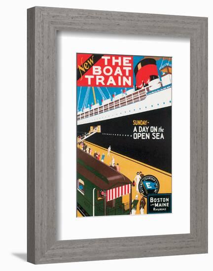 New Boat Train, Sunday on The Open Sea-Charles Holmes W^-Framed Art Print