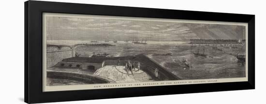 New Breakwater at the Entrance of the Harbour of Colombo, Ceylon-null-Framed Giclee Print