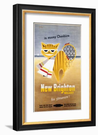 New Brighton Cat-null-Framed Art Print