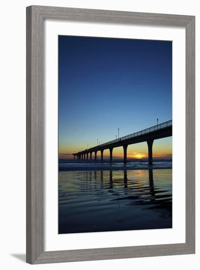 New Brighton Pier at Dawn, Christchurch, South Island, New Zealand.-David Wall-Framed Photographic Print