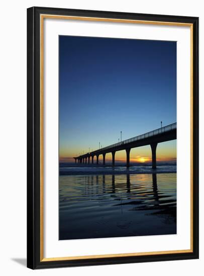 New Brighton Pier at Dawn, Christchurch, South Island, New Zealand.-David Wall-Framed Photographic Print